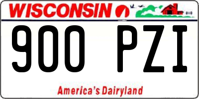 WI license plate 900PZI
