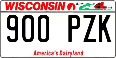 WI license plate 900PZK