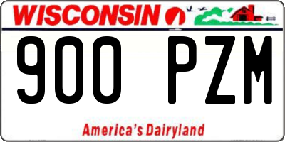 WI license plate 900PZM
