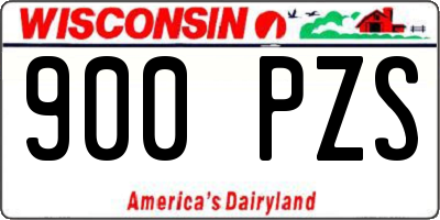 WI license plate 900PZS