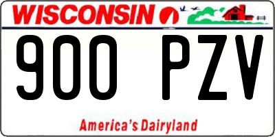 WI license plate 900PZV