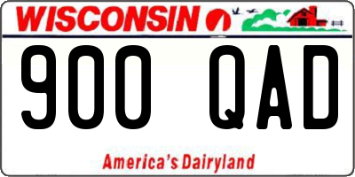 WI license plate 900QAD