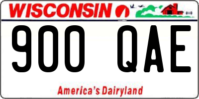 WI license plate 900QAE