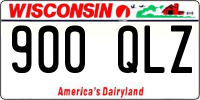 WI license plate 900QLZ