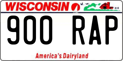 WI license plate 900RAP
