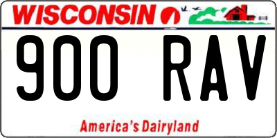WI license plate 900RAV
