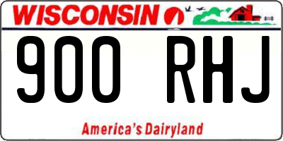WI license plate 900RHJ