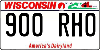 WI license plate 900RHO