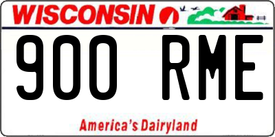 WI license plate 900RME