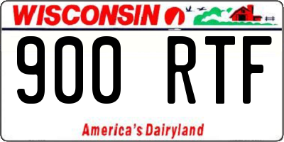 WI license plate 900RTF