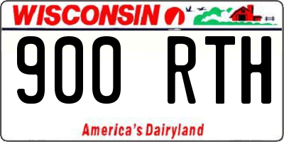 WI license plate 900RTH