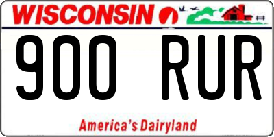 WI license plate 900RUR