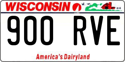 WI license plate 900RVE