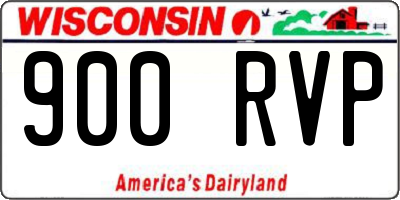 WI license plate 900RVP