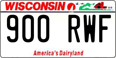WI license plate 900RWF