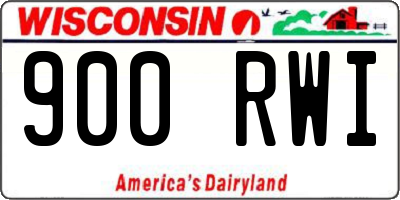 WI license plate 900RWI