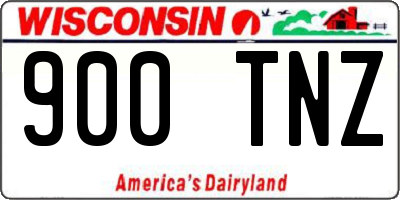 WI license plate 900TNZ
