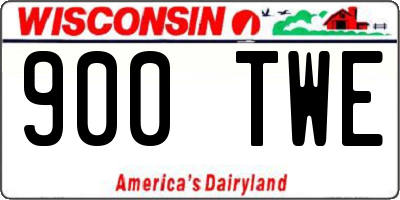 WI license plate 900TWE