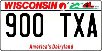 WI license plate 900TXA