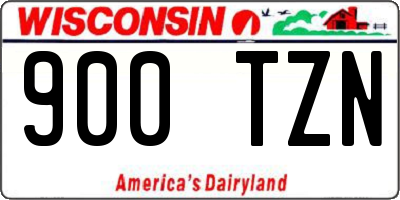 WI license plate 900TZN