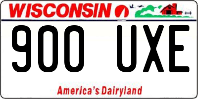 WI license plate 900UXE