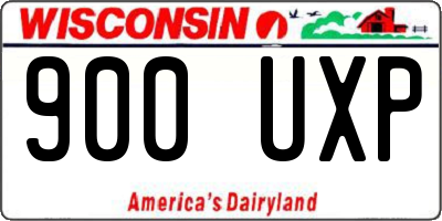 WI license plate 900UXP
