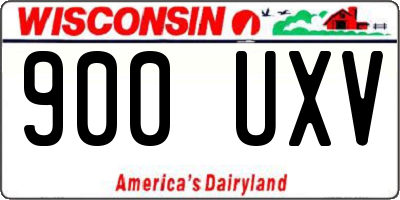WI license plate 900UXV