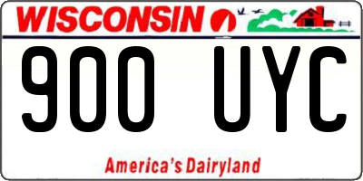 WI license plate 900UYC