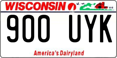 WI license plate 900UYK