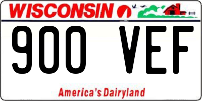 WI license plate 900VEF