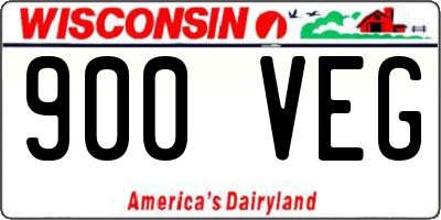 WI license plate 900VEG