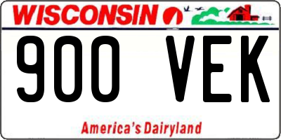 WI license plate 900VEK