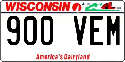 WI license plate 900VEM