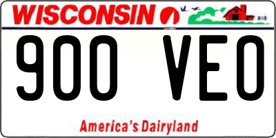 WI license plate 900VEO