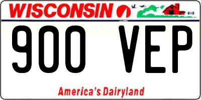 WI license plate 900VEP