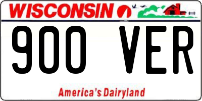 WI license plate 900VER