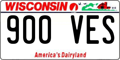 WI license plate 900VES