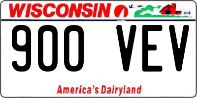 WI license plate 900VEV