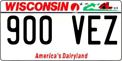WI license plate 900VEZ