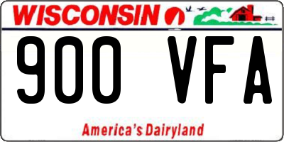 WI license plate 900VFA