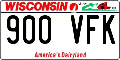 WI license plate 900VFK
