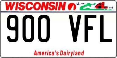 WI license plate 900VFL
