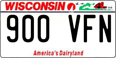 WI license plate 900VFN