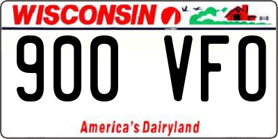 WI license plate 900VFO