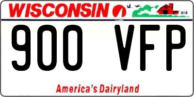 WI license plate 900VFP