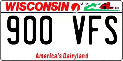 WI license plate 900VFS
