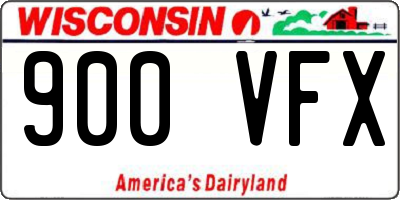 WI license plate 900VFX