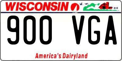 WI license plate 900VGA
