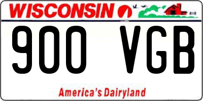 WI license plate 900VGB