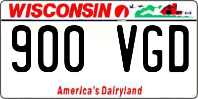 WI license plate 900VGD